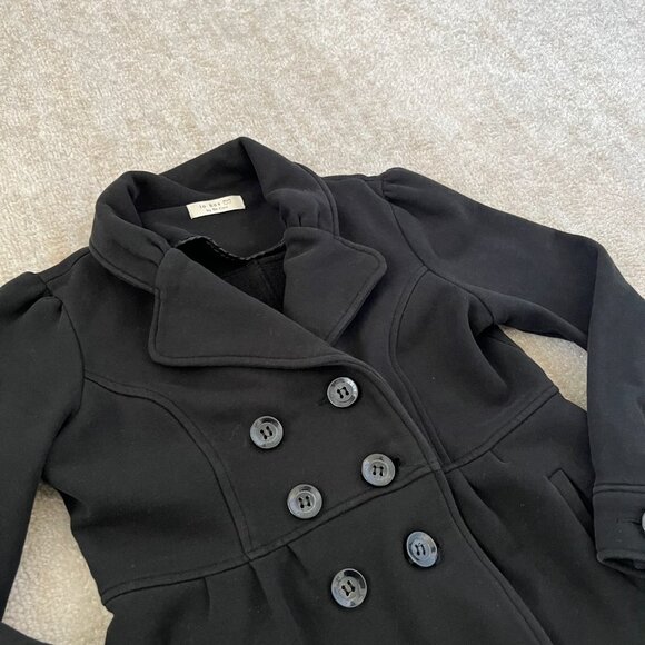 In Box Black Double Breasted Short Coat Jacket S - Picture 3 of 9